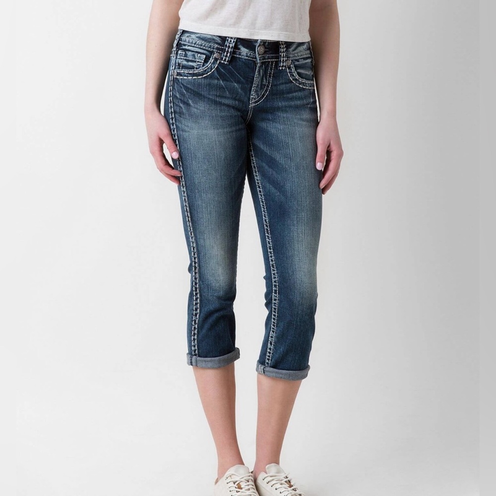 Buckle Silver Suki Surplus Capri Jeans